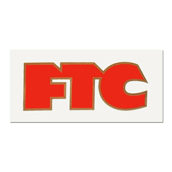 エフティーシー／FTC LOGO (WHITE/RED/GOLD) MIDIUM 5.0 ステッカー