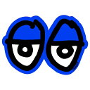 クルキット/KROOKED EYES STICKERS (M) BLUE ステッカー