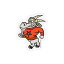 ハフ HUF／THRASHER GOAT STICKER (ORANGE) ステッカー