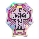 ドッグタウン DOGTOWN/CROSS LOGO ホログラフィック PURPLE STICKER 10cm ステッカー