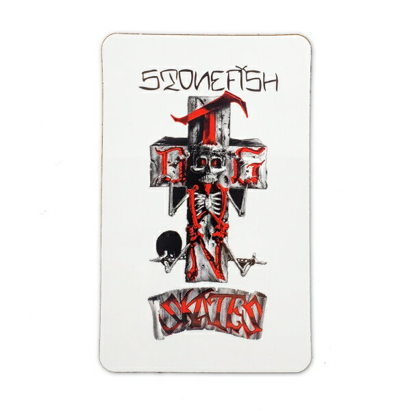 hbO^E^DOGTOWN STONEFISH WHITE/RED STICKER XebJ[