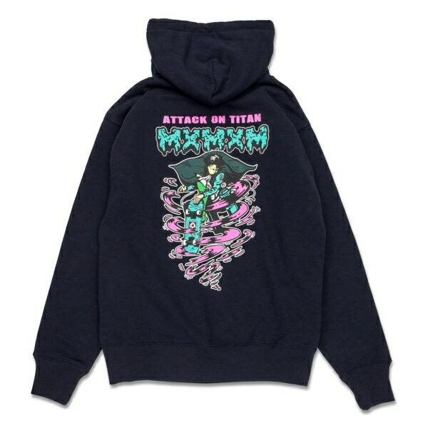 マジカルモッシュミスフィッツ MAGICAL MOSH MISFITS／MxMxM MAGICAL MOSH x 進撃の巨人 LEVI ZIP HOODIE (NAVY) Lサイズ フード