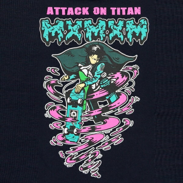 マジカルモッシュミスフィッツ MAGICAL MOSH MISFITS／MxMxM MAGICAL MOSH x 進撃の巨人 LEVI ZIP HOODIE (NAVY) Lサイズ フード