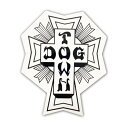 ドッグタウン DOGTOWN／ビンテージ クロスロゴ STICKER (WHITE/BLACK ) 10.1cm ステッカー