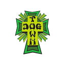 hbO^E DOGTOWN^LOGO COLOR STICKER 4h ( GREEN ) XebJ[