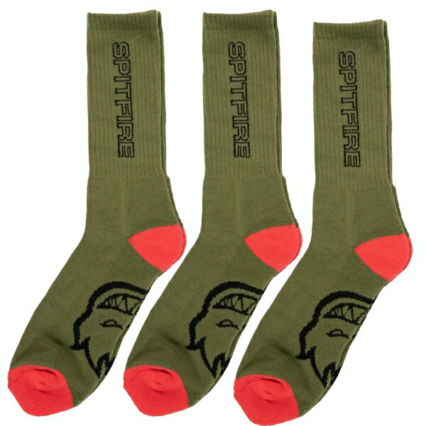 スピットファイア SPITFIRE／CLASSIC 87 3PACK SOCKS (OLIVE) 3足パック ソックス