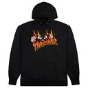 XbV[ THRASHER^TRASHER SUCKA FREE HOOD (BLACK) XLTCY t[h