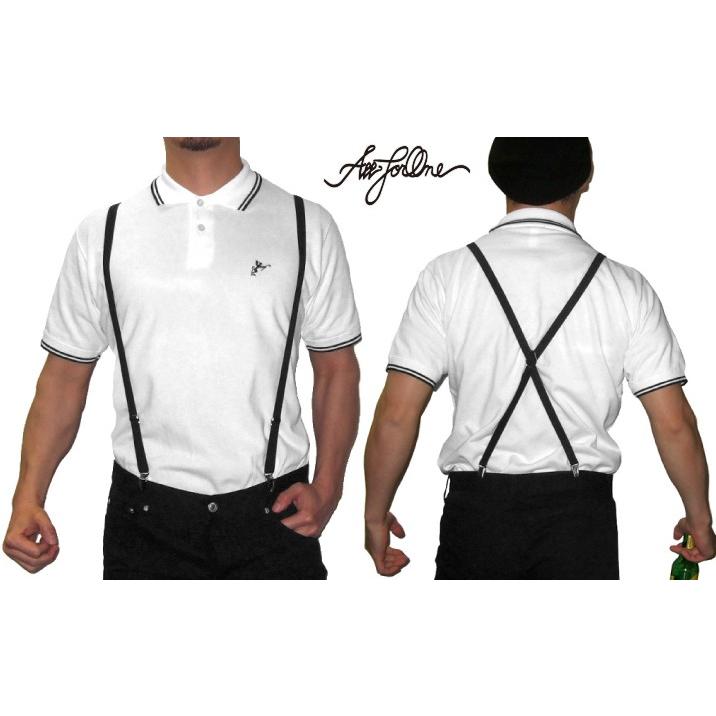 AFO アン リトル イーヴィル ハート ポロシャツ AN LITTLE EVIL HEART MESH POLO SHIRTS 白赤黒 鹿の子 コットン メッシュ SKINS スキンズ Mods モッズ【ゆうパケット便対象商品】