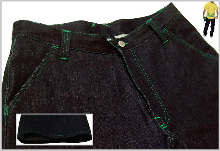 AFO ROWDY STRAIGHT FIT JEANS インディゴ・グリーン