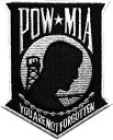 POW MIA WAPPEN Prisoner of War 戦時捕虜 ワッペン Missing in Action 戦闘中行方不明 ミリタリー 軍モノ ベトナム戦争 ミリタリーワッペン 刺繍 アイロン接着 アイロンパッチ【ゆうパケット便対象】