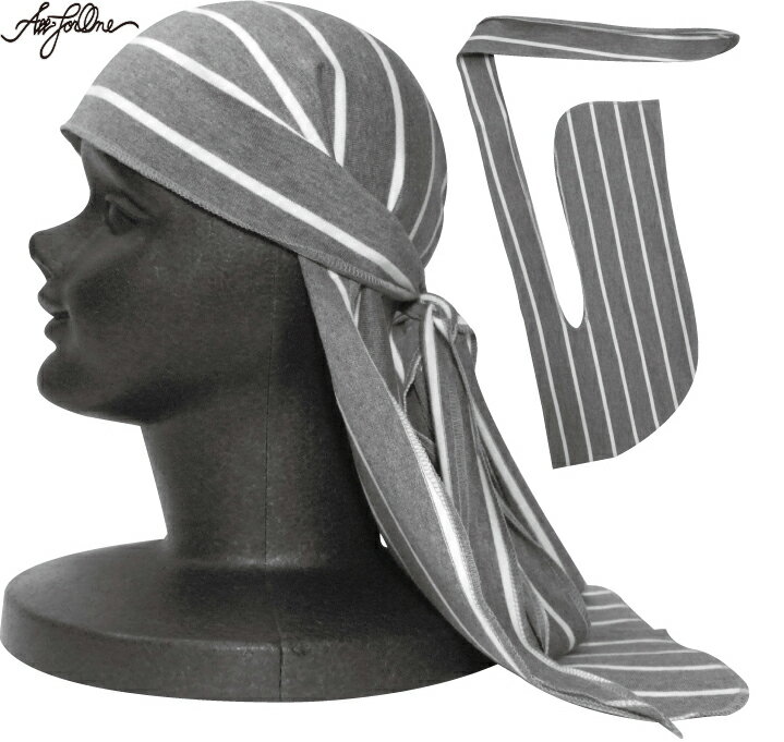 AFO High-end stripe DU-RAG / ドゥーラグ グレー/白 ドゥラグ【ゆうパケット便対象商品】durag ドゥラグ インナーキャップ ストッキング キャップ DURAG DU RAG ドゥーラグ 1