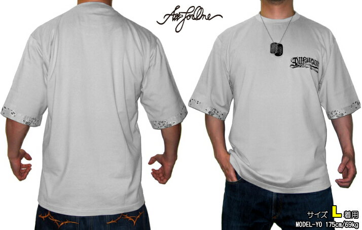 樂天商城 - AFO PAISLEY BANDANA T shirts グレー【完全受注生産】半袖 バンダナ柄 Tシャツ ティーシャツ BIG SIZE ビッグサイズ 大きいサイズ