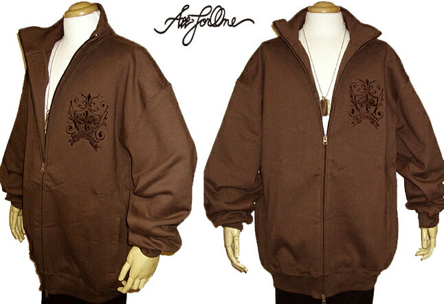 乐天商城 - 【AFO】スタンド カラー ジップ スウェット・ウラ起毛 【茶色】