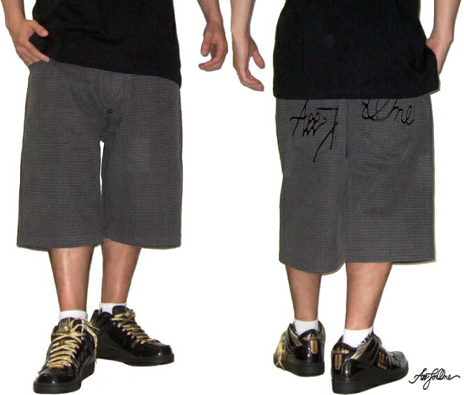 RIP STOP LOOSE SHORT PANTS（AFO）デニムパンツ ジーンズ 大きいサイズ BIGSIZE ビッグサイズ 短パン ショーツ