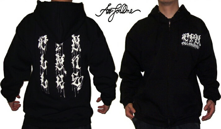 AFO Calligraphy スウェット ジップ パーカー 【黒】BIGサイズ 3XL ストリート系 ファッション 大きいサイズ メンズ パーカー 2L 3L 4L 5L XL XXL XXXL XXXXL キングサイズ ビックサイズ