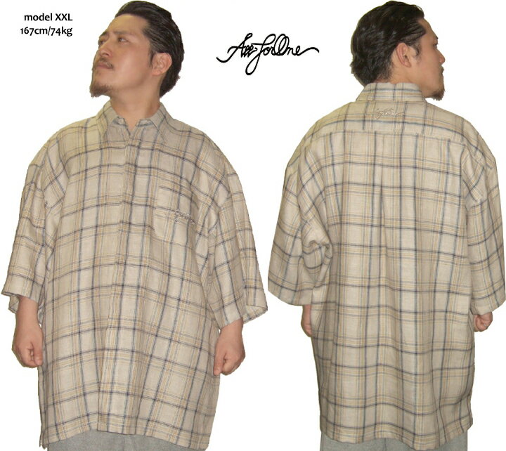 AFO Formal Behaviour Check Shirts 半袖シャツ BIGサイズ3XL〜 大きいサイズ メンズ シャツ 2L 3L 4L 5L XL XXL XXXL XXXXL キングサイズ ビックサイズ