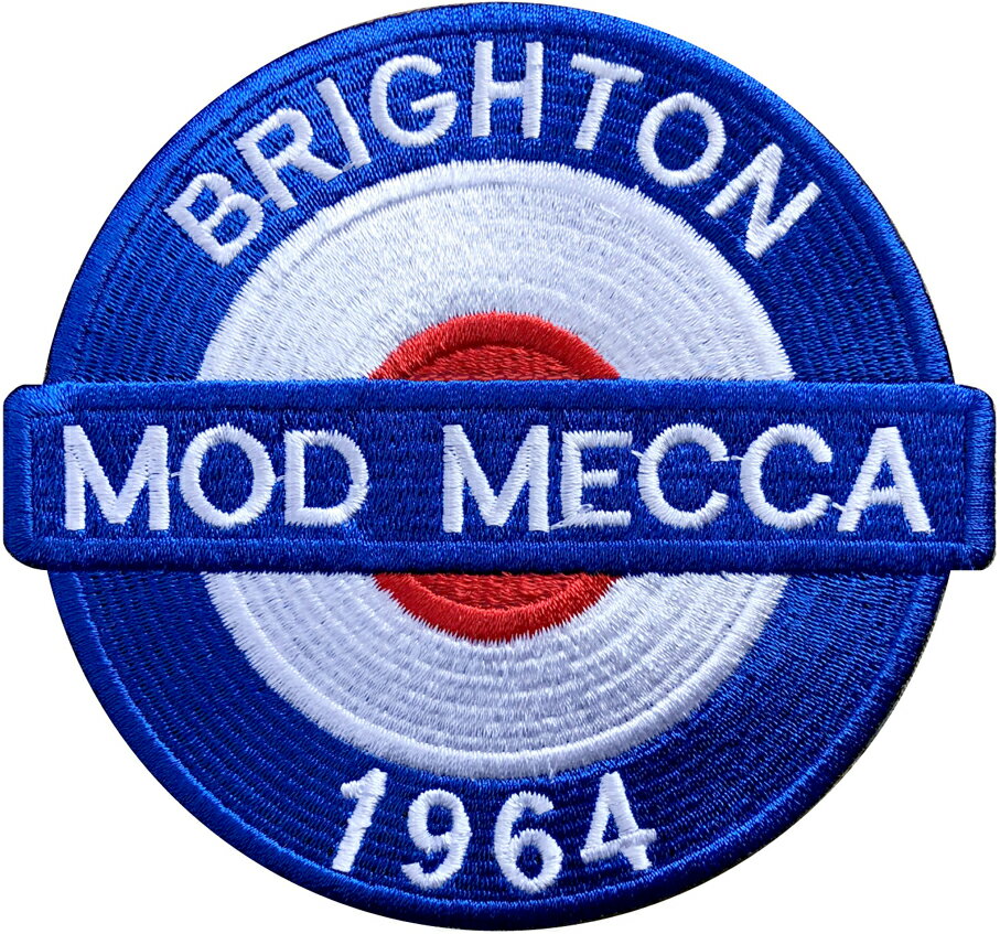 高密度総刺繍 BRIGHTON 1964 MOD MECCA ROYAL AIR FORCE WAPPENブライトン モッズ メッカ ロイヤルエアーフォース ワッペン ラウンデル Mods モッズ ターゲットマーク ミリタリー 軍モノ RAF R.A.F. シシュウ 刺繍 アイロン接着