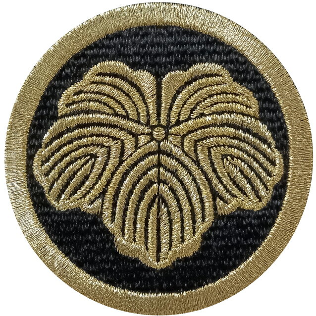 02 丸に蔦 家紋 ワッペン アイロン接着 ハイゲージ ハイクオリティー カスタム 別注 特注【ゆうパケッ..