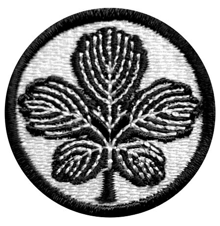 01 丸に立ち梶の葉 ワッペン アイロン接着 ハイゲージ ハイクオリティー カスタム 別注 特注【ゆうパケ..