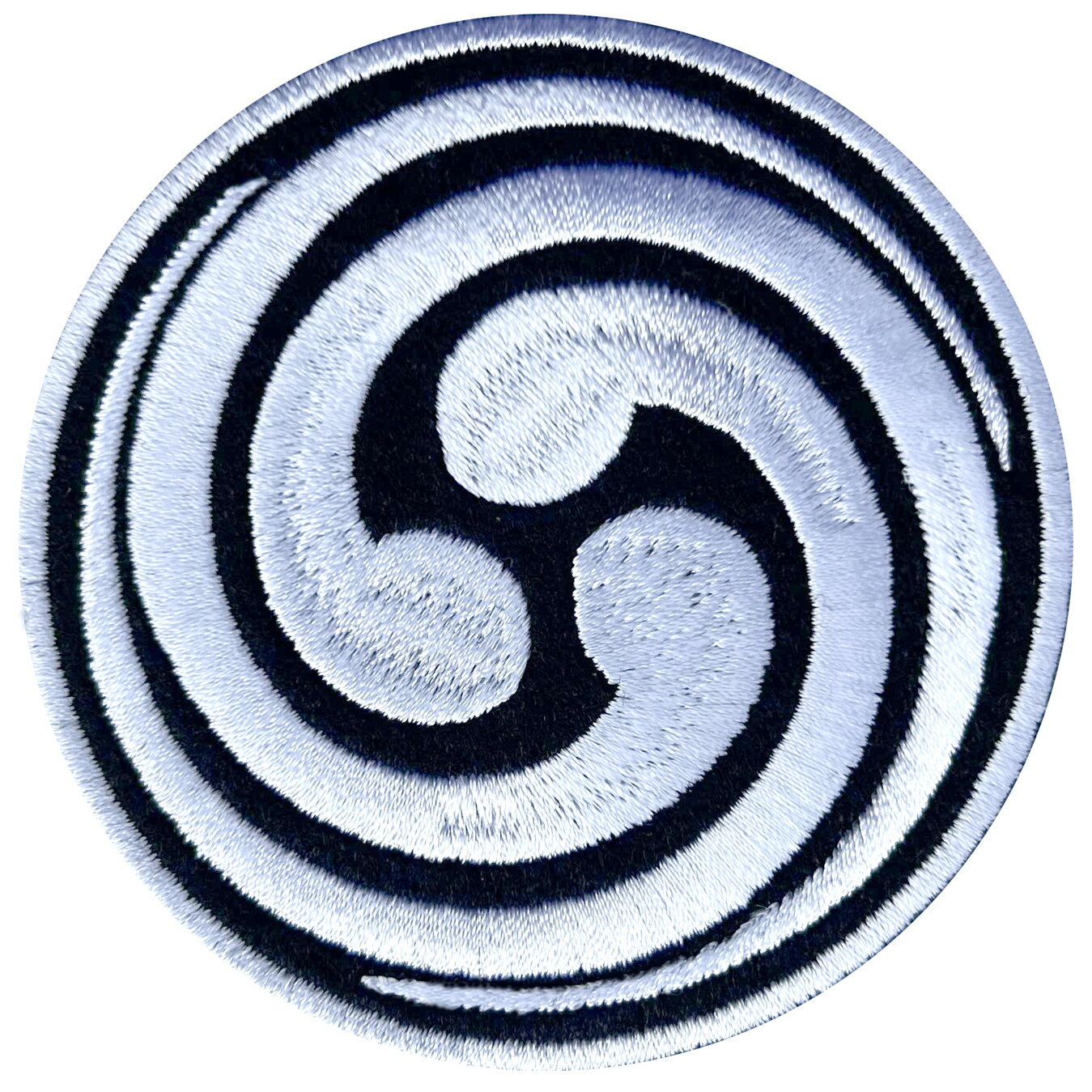 03古来右三つ巴（雷神）雷鳴 ワッペン アイロン接着 ハイゲージ ハイクオリティー カスタム 別注 特注..