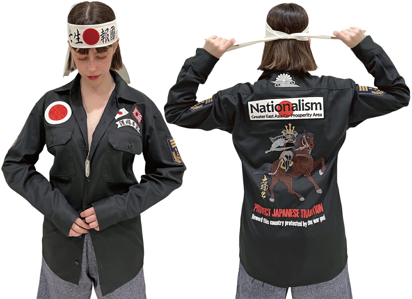 樂天商城 - 【UNISEX】Nationalism L/S SHIRTS 長袖シャツ【完全受注生産】【ゆうパケット配送対象商品】軍神 楠木正成 大楠公 楠公 日の丸