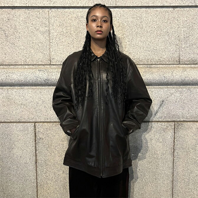 乐天商城 - 【AFO / UNISEX】SHEEP SKIN LEATHER LONG JACKET / シープスキン レザー ジャケット 羊革 革ジャン レザーコート アウター LEATHER JACKET