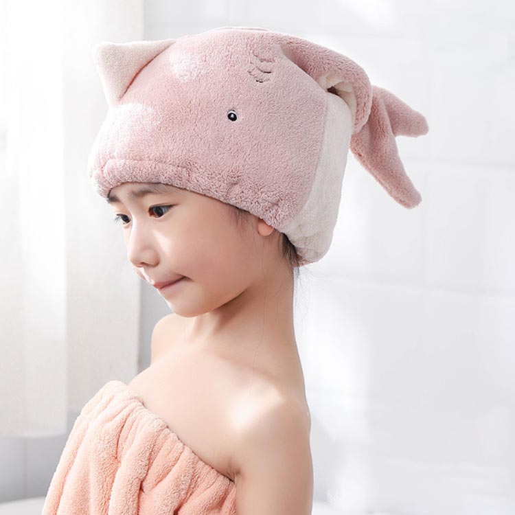 2枚セット タオルキャップ ヘアキャップ 大人 子供 キッズ 女の子 男の子 ドライキ...
