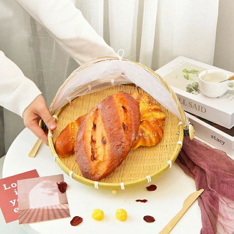 竹ざる 梅干し ネット付き 天然 ザル 水切りザル 防虫ネット 梅干しざる 山菜 梅ざる ウメ 天日干し キャンプ アウトドア 魚介 漬物 干し野菜 乾燥 allforone-10003321 オールフォーワン サンプル画像2