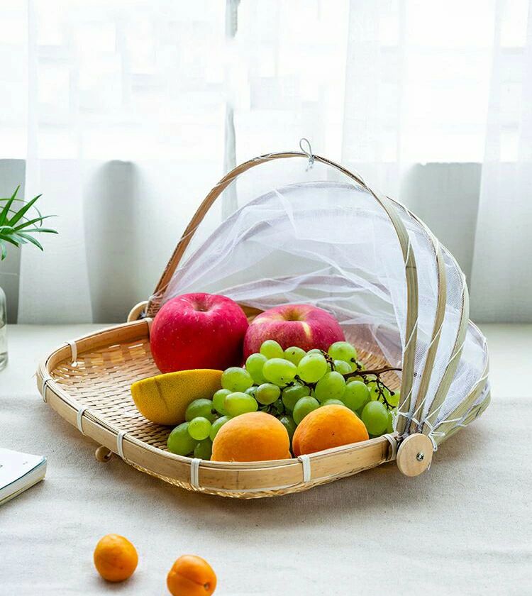 竹ざる 梅干し ネット付き 天然 ザル 水切りザル 防虫ネット 梅干しざる 山菜 梅ざる ウメ 天日干し キャンプ アウトドア 魚介 漬物 干し野菜 乾燥 allforone-10003321 オールフォーワン サンプル画像3