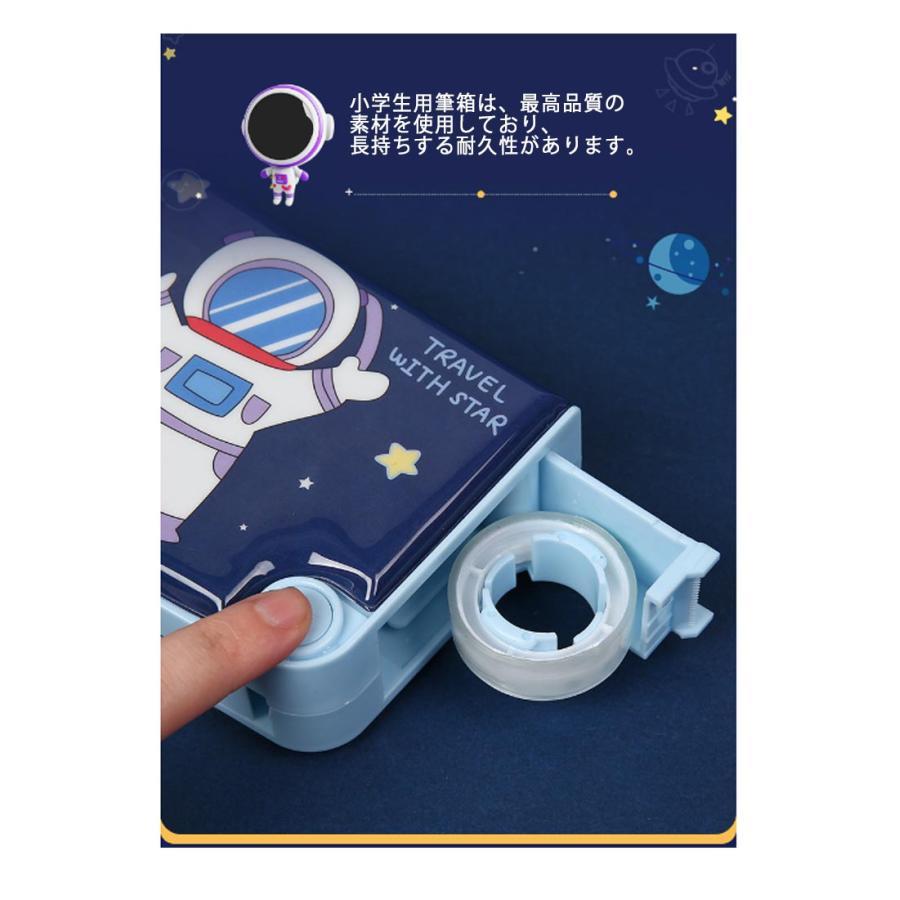 ンケース 筆箱 箱型 多機能筆箱 鉛筆削り付き ハサミ 消しゴム テープカッター ペンホルダー 筆入れ 時間割表 小物入れ 大容量 耐久 軽量 多機能 allforone-10004556 オールフォーワン サンプル画像2