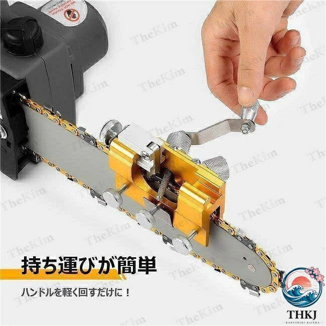 オールフォーワンのチェンソー 目立て機 研磨機 ヤスリ チェーン刃の目立て 鋸の目立て 刃研ぎ キット ハンドチェーングラインダー 片手 軽量 携帯用 木工｜アングル2
