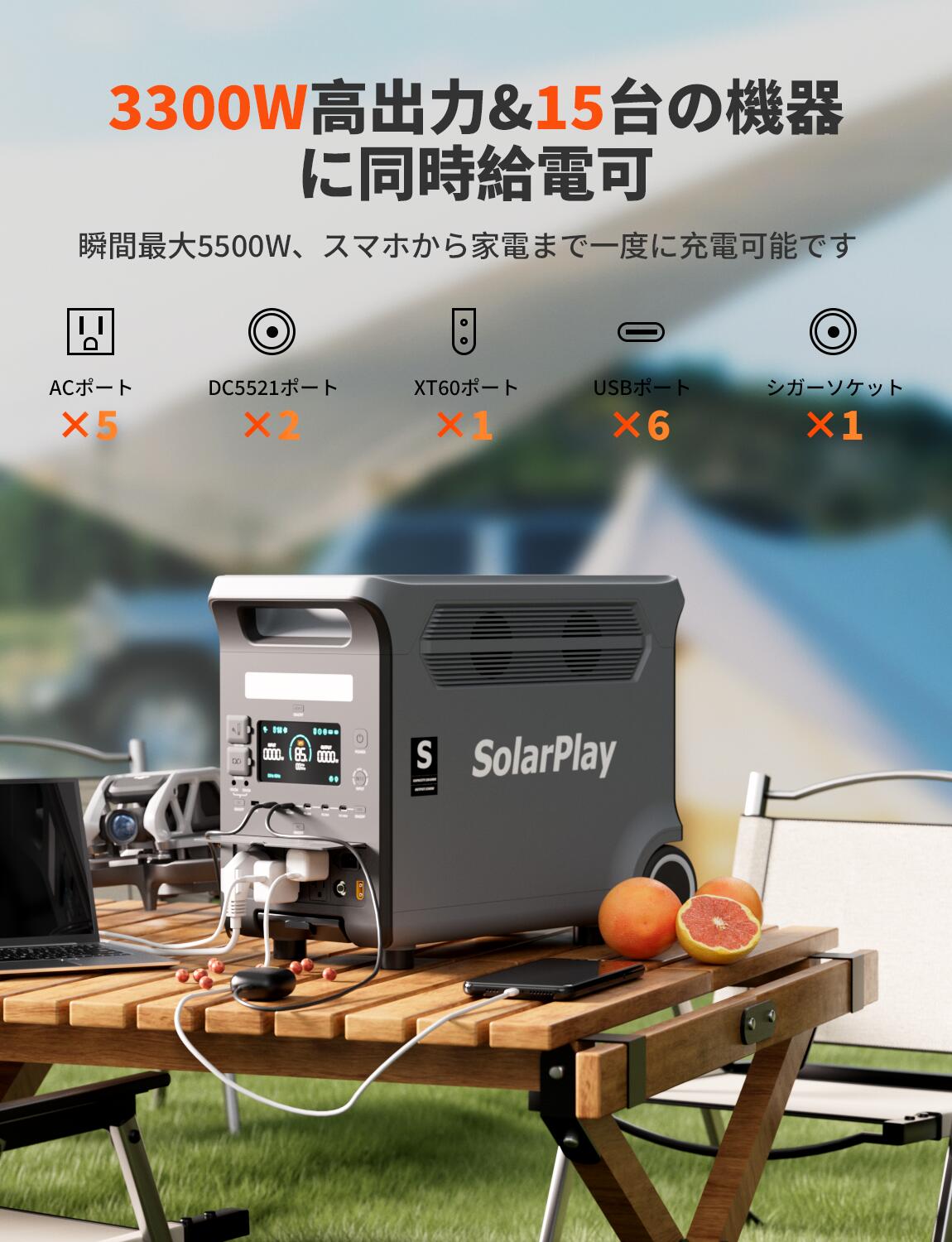 ��3840Wh��3300W��5ǯ�ݾڡå����顼�ѥͥ� ���åȡ�SolarPlay Q3600 �ݡ����֥��Ÿ� �ɺҡ������к��������񡦥����� ������ PSE/EMCǧ��