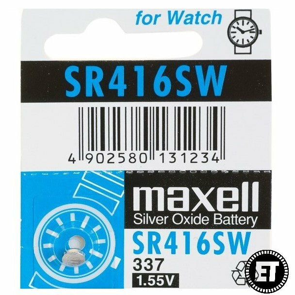 [ボタン電池] Maxell マクセル SR416SW(337) 時計用酸化銀電池（5個入り）