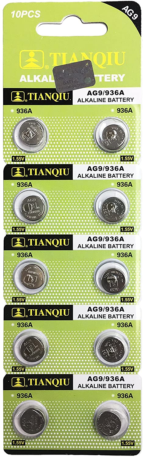 ボタン電池 TIANQIU AG9 936A LR936 394A 194 1.55V 10個入り 時計用（at_3437-10)