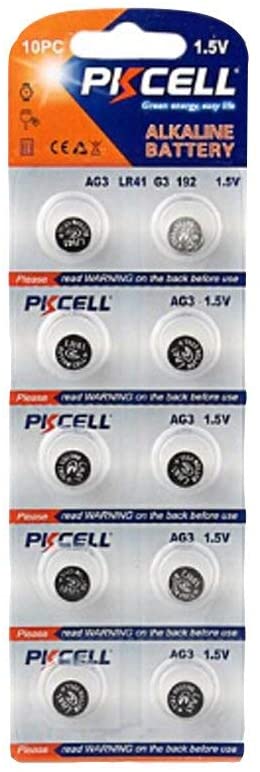 [ボタン電池] PKCell LR41 192 10個セット 1シート アルカリタイプ 1.5V (AG3 192 392 384 D392 LR736 L73相当品) 体温計 電子機器など(at_3862-10)Y