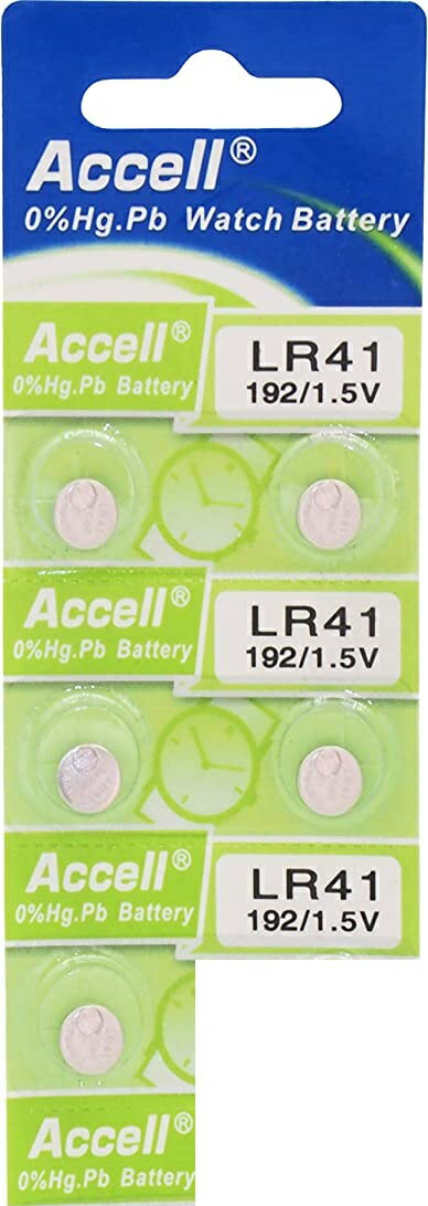 ボタン電池 5粒 Accell LR41 アルカリボタン電池 5個セット AG3 392A CX41 LR41W 体温計 電子機器 ゲーム おもちゃ カメラ 電卓 (at_4074-05)Y