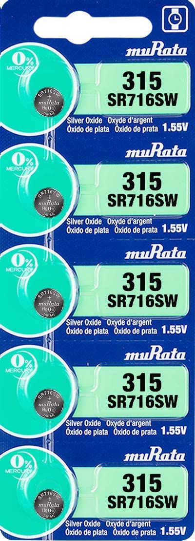 ボタン電池 MURATA ムラタ SR716SW （315）酸化銀電池 1シート（5個入）（at_4264-05)