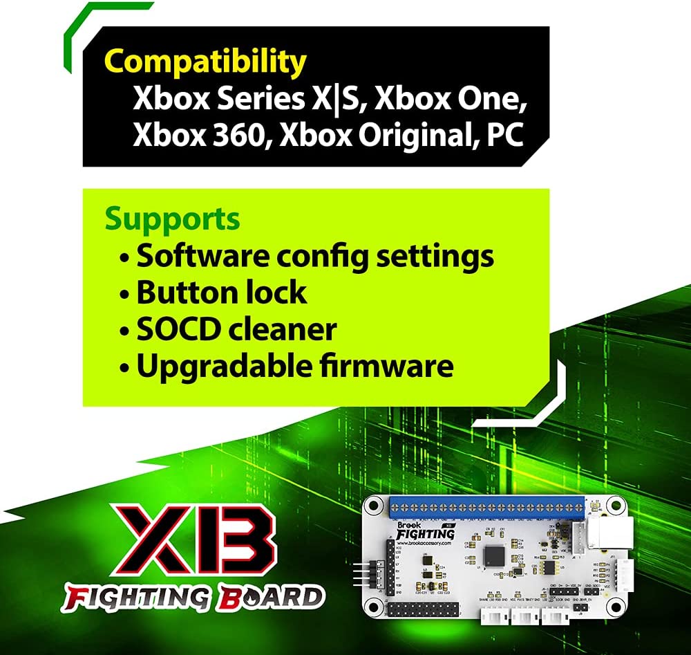 Brook�� XB Fighting Board XB�ե����ƥ��󥰥ܡ��� ���������ɥ���ȥ����顼���Ѵ�����Xbox SeriesX/S XboxOne Xbox360 XBox Original PC�����ॳ�󥽡���ؤ��б� ��ñDIY���åƥ������ѥ��եȥ��������б�