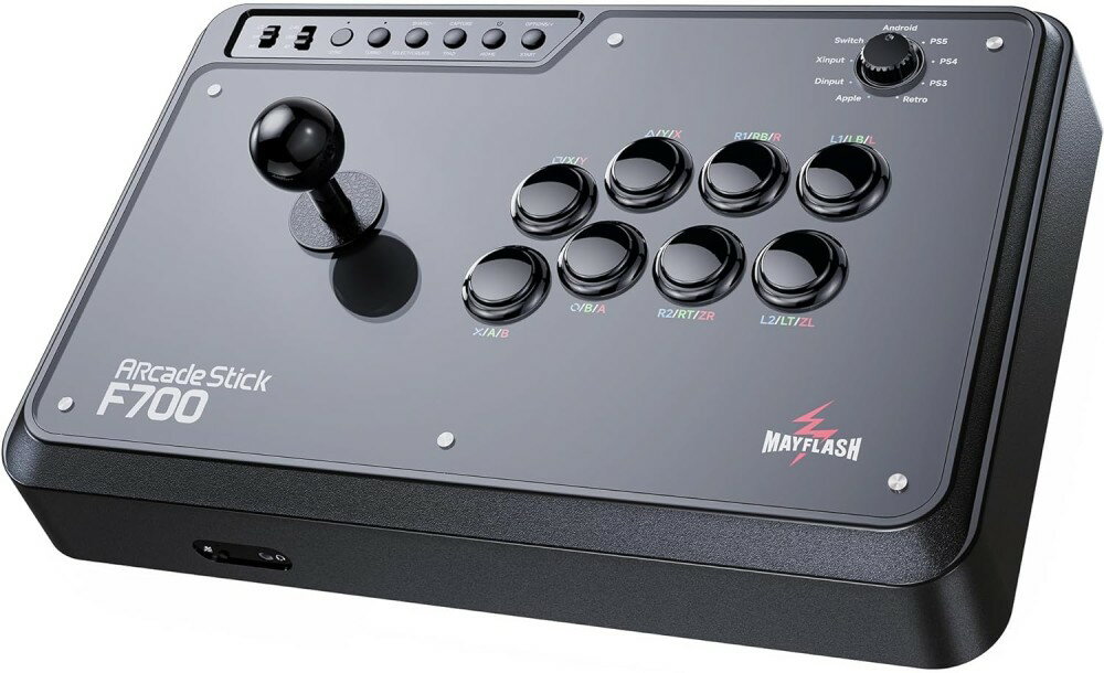 [Mayflash] ワイヤレス アーケードスティック F700 PS5 PS4 PS3 Switch PC macOS/iOS Android SEGA/SNK retro ゲーム機対応 アケコン ジョイスティック (MF-F700) 1