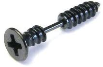 ボディ ピアス ブラック ネジ型 screw カッコよく極める耳元 メンズ レディース ユニークデザイン 16G ブラック【片耳ピアス】（1724-BK）Y