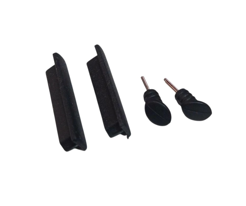 iPhone用 イヤホンジャックキャップ&ドックコネクターカバー (iPhone4 iPhone4S iPhone5 iPhone5S iPhone6 iPhone6S )黒 ブラック (2セット入)