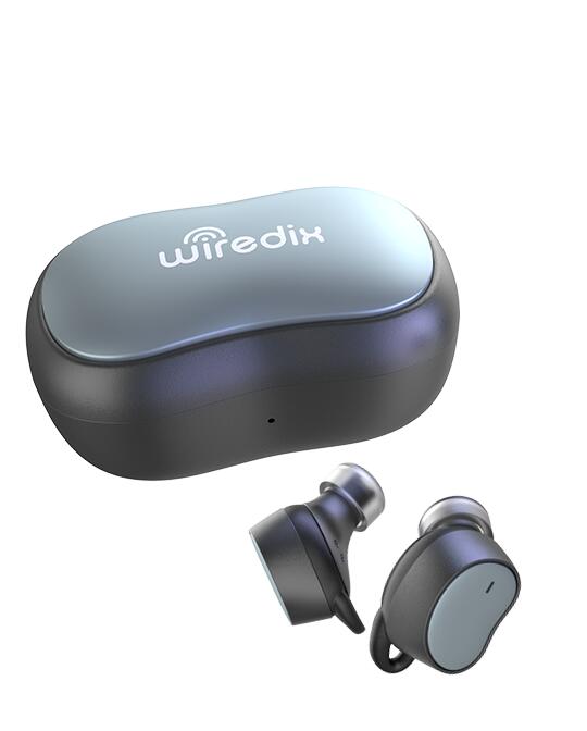 [Wiredix] WD-T7 ブルートゥース ワイヤレスイヤフォン Bluetooth Wireless Earbuds イヤホン 4時間連続再生 グレー ブラック gray Black (at_4150-gy)