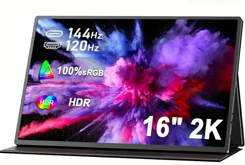 【新古品】モバイルモニター 16インチ ゲーミングモニター120Hz 1ms高速応答 1920x1200FHD 16:10非光沢IPS液晶パネル スイッチ用モニター 薄型 軽量 狭額縁 100%sRGB HDRモード VESA対応 ブルーライト機能 USB/Type-C/標準HDMI端子 PS4/PS5/XBOX/Switch/PC/Macなど対応