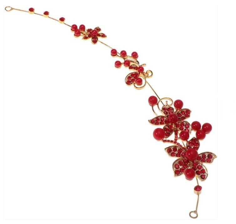 フラワ－とラインストーン装飾 ラインストーンヘアバンド クリエイティブなヘッドウェア フレキシブル ..