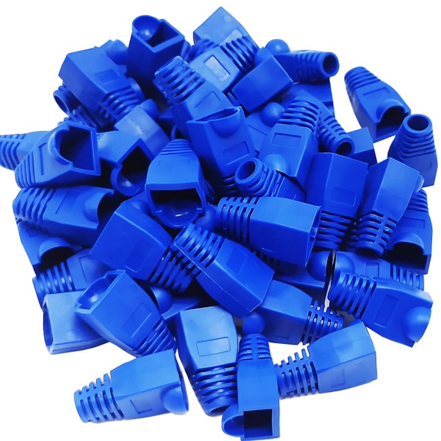  RJ45 コネクタ カバー × 100個 LAN コネクタの保護に Connector Protect Case cover LANケーブル 端子カバー Blue (at_2787-bl)