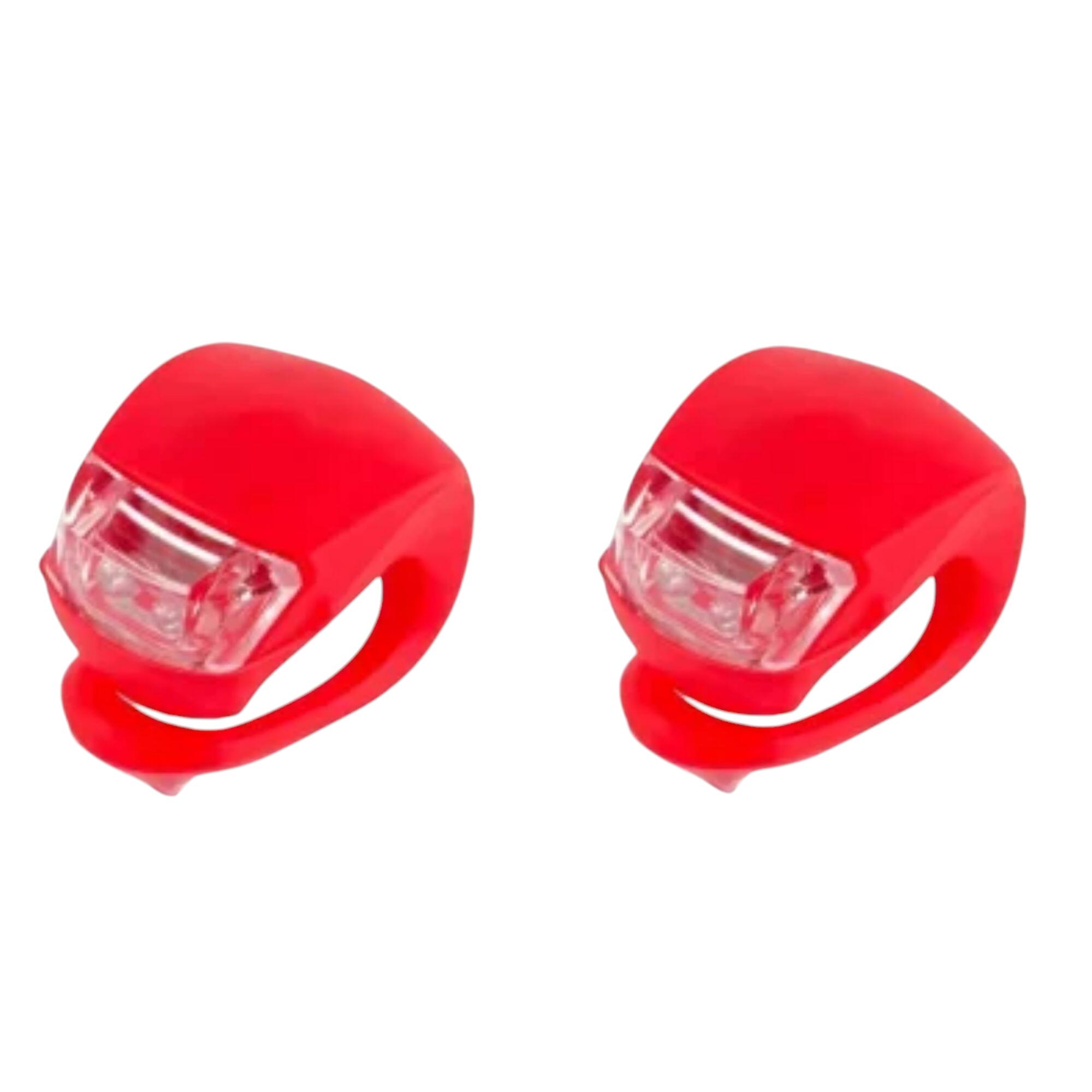 【2個セット】自転車用 LED ライト シリコン サイクルライト ヘッドライト 自転車ライト　 レッド 赤色