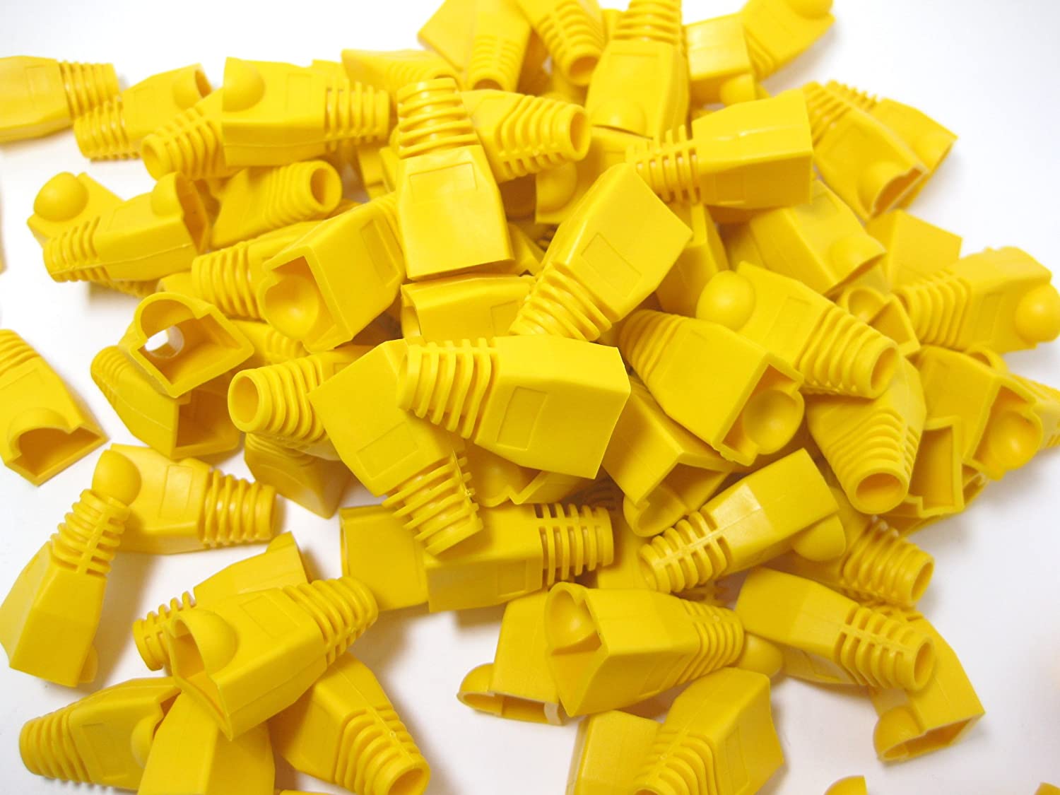  RJ45 コネクタ カバー × 100個 LAN コネクタの保護に Connector Protect Case cover LANケーブル 端子カバー 黄色 yellow (at_2787-YL)