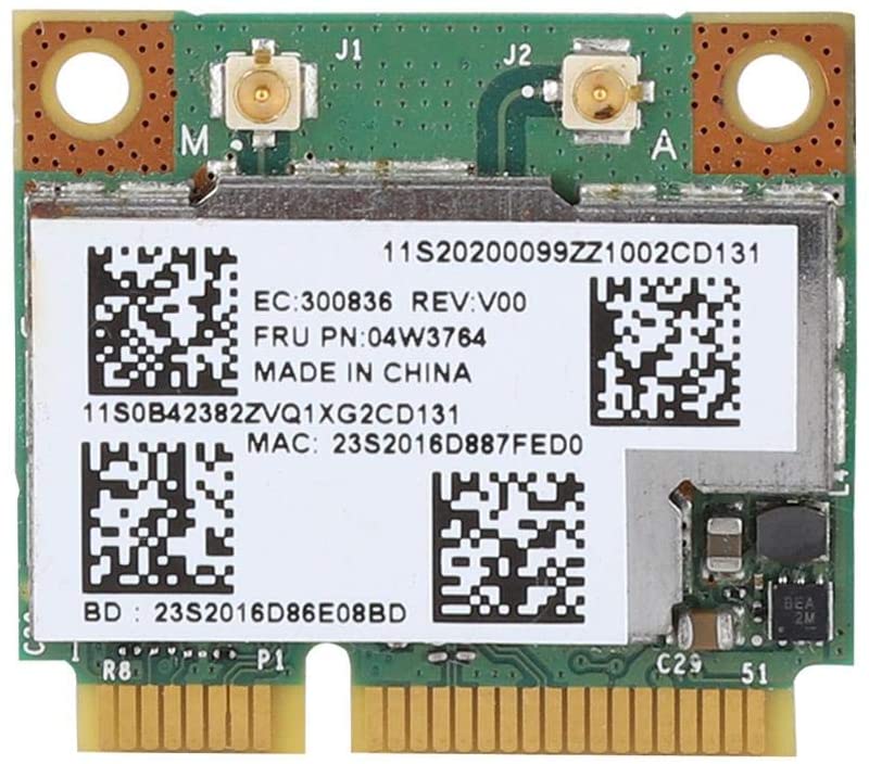 Broadcom Wireless Network Interface Card 11A/B/G/ワイヤレスプロトコルをサポート2.4Gネットワ​​ーク周波数デュアルバンドネットワークカード、300Mbps、Bluetooth 4.0、Lenovo PC用BCM943228HMB(4179-00)