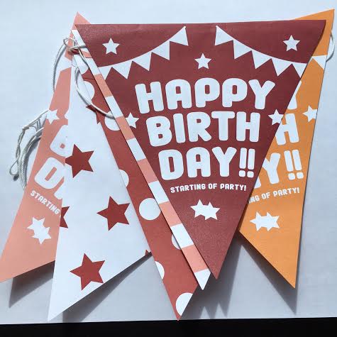 誕生日用グッズ パーティーフラッグガーランド レッド 赤系 HAPPY BIRTHDAY!! 誕生日 パーティー ペーパーフラッグガーランド (108-RD) — vista 3
