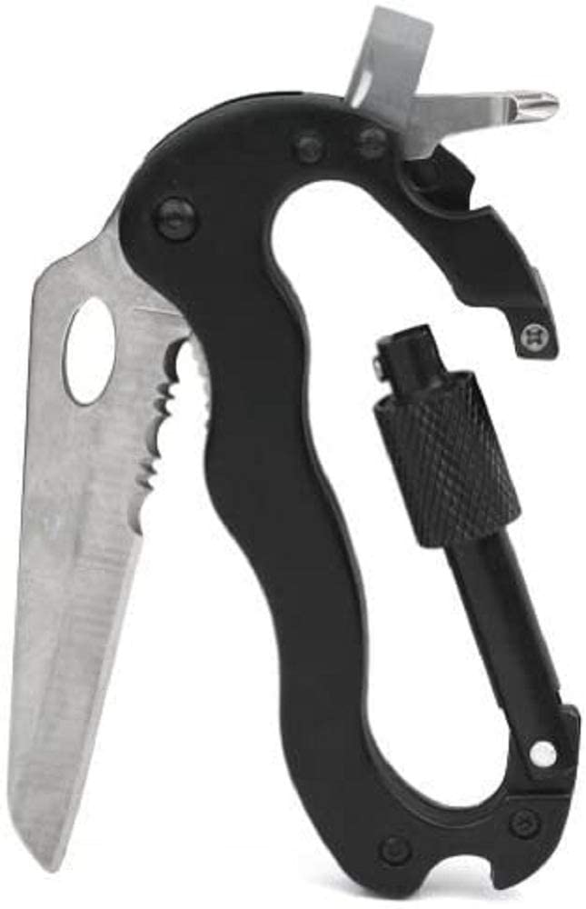 多目的 多機能 カラビナ ドライバー ナイフ 付 登山 アウトドア キャンプ などに 便利な ツール